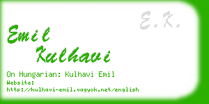 emil kulhavi business card